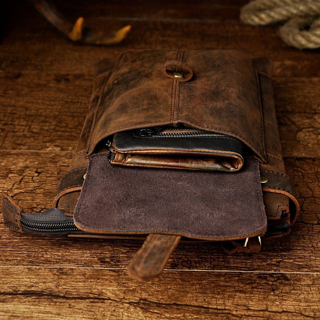 Sawyer | Stylische Vintage-Leder-Gürteltasche für Männer
