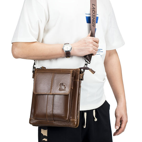 Vaughn | Vielseitige Leder-Schultertasche für den täglichen Gebrauch
