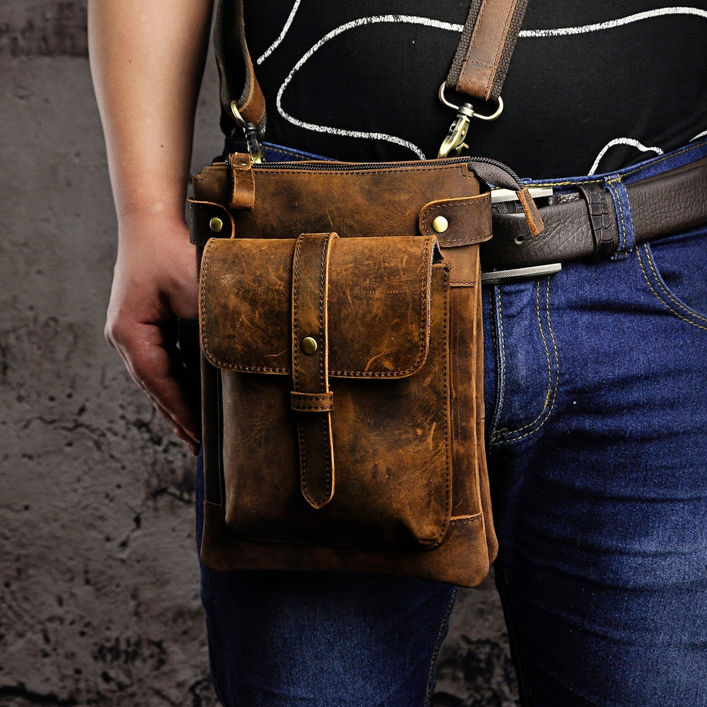 Sawyer | Stylische Vintage-Leder-Gürteltasche für Männer