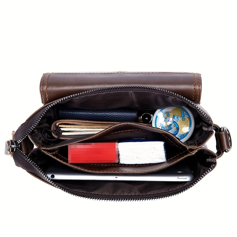 Vaughn | Vielseitige Leder-Schultertasche für den täglichen Gebrauch