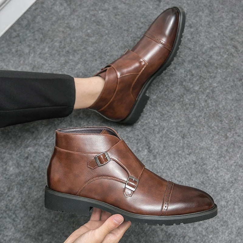 Darell | Stylische Leder-Doppel-Monk-Schnallenstiefel für Komfort und Haltbarkeit
