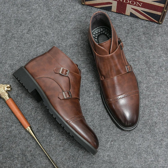 Darell | Stylische Leder-Doppel-Monk-Schnallenstiefel für Komfort und Haltbarkeit