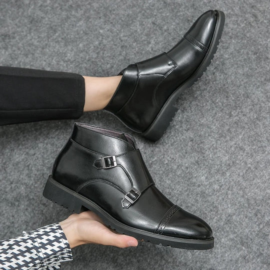Darell | Stylische Leder-Doppel-Monk-Schnallenstiefel für Komfort und Haltbarkeit