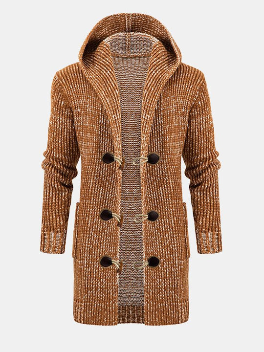 Brimson | Stilvoller langer Kapuzen-Cardigan mit Schnalle