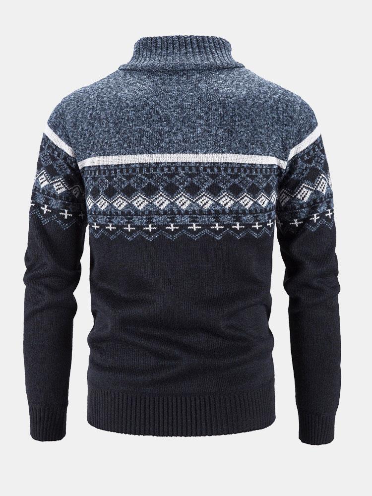 Eldridge | Stylish Geometric Zip-Up Sweater for Comfort