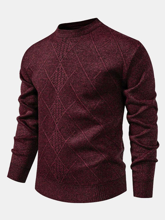 Lester | Stylish Geometric Rhombus Pattern Knit Sweater