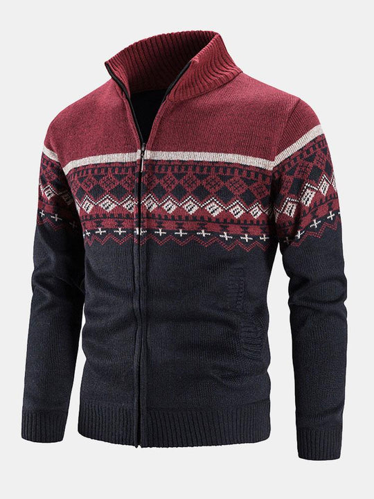 Eldridge | Stylish Geometric Zip-Up Sweater for Comfort