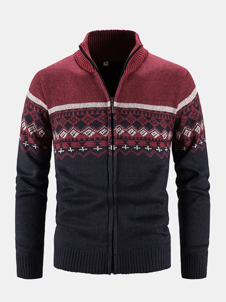 Eldridge | Stylish Geometric Zip-Up Sweater for Comfort