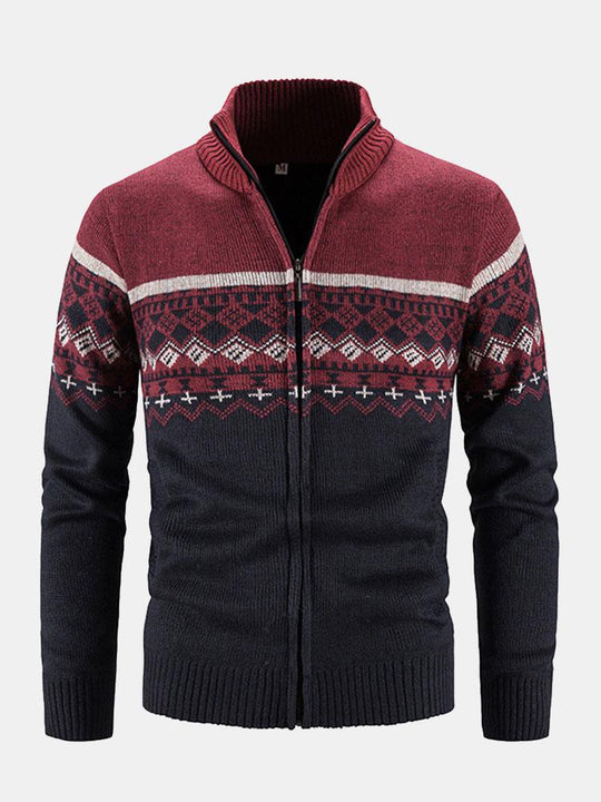 Eldridge | Stylish Geometric Zip-Up Sweater for Comfort
