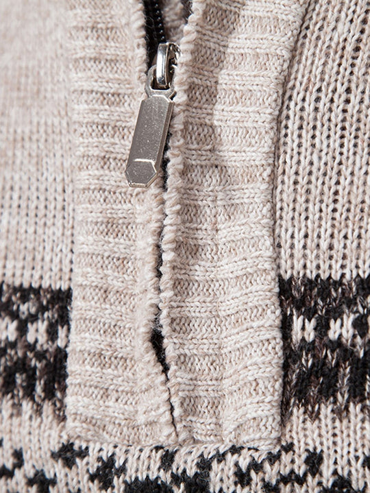 Garry | Stilvoller Elchdruck Viertel-Reißverschluss Pullover für Komfort und Vielseitigkeit