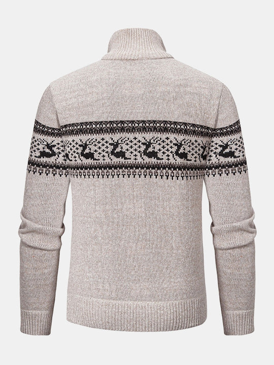 Garry | Stilvoller Elchdruck Viertel-Reißverschluss Pullover für Komfort und Vielseitigkeit