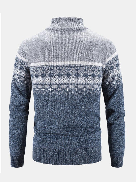 Eldridge | Stylish Geometric Zip-Up Sweater for Comfort