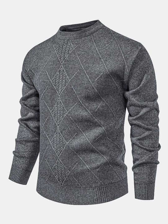 Lester | Stylish Geometric Rhombus Pattern Knit Sweater