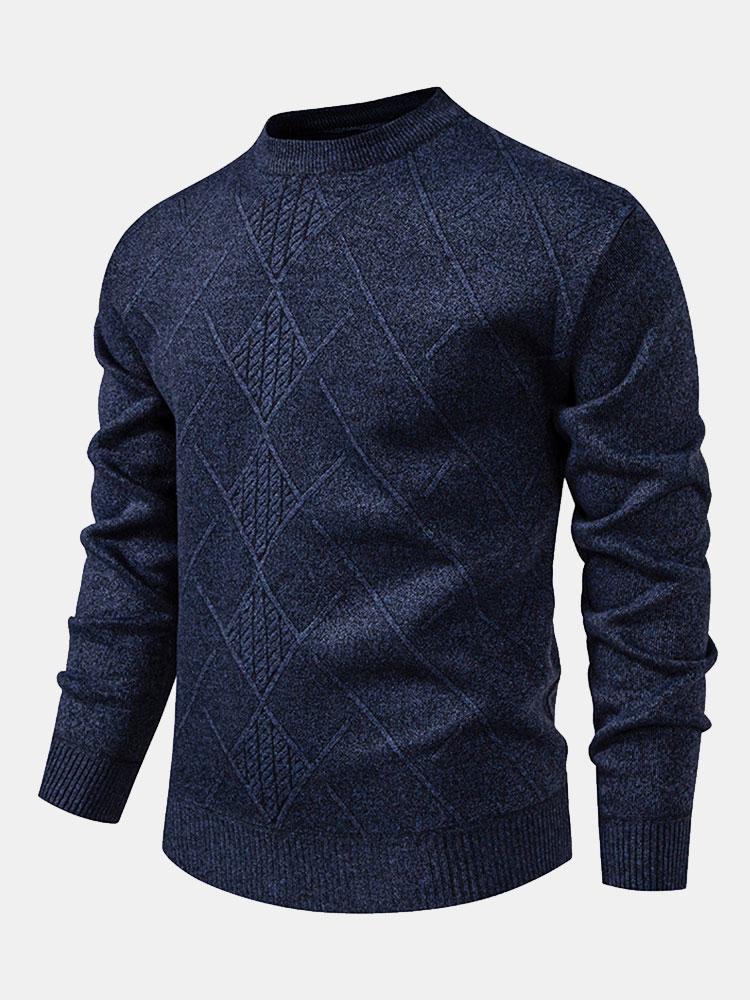 Lester | Stylish Geometric Rhombus Pattern Knit Sweater