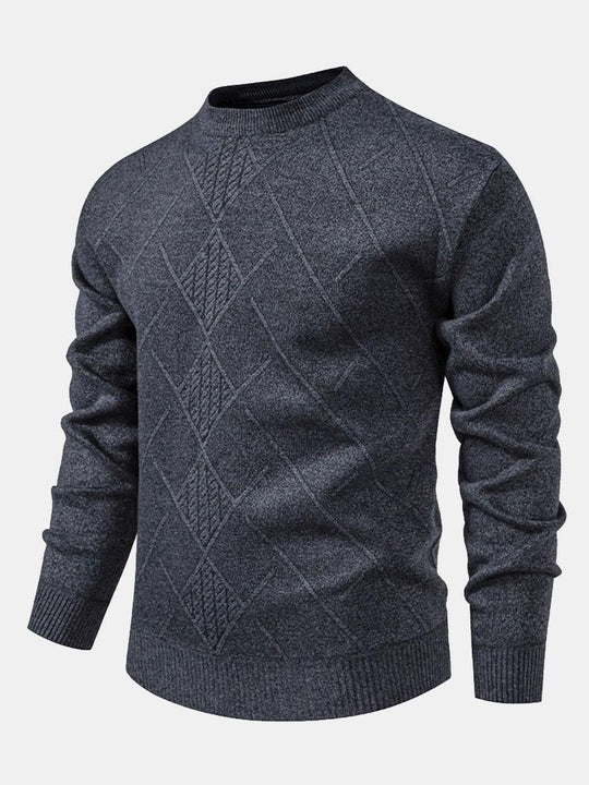 Lester | Stylish Geometric Rhombus Pattern Knit Sweater