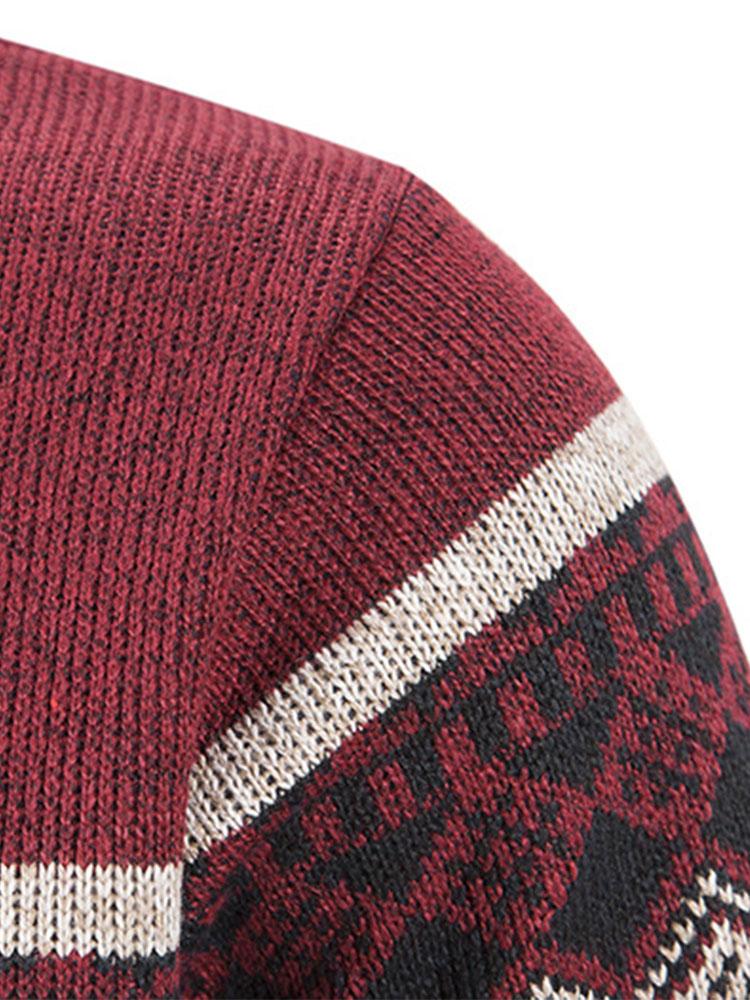 Eldridge | Stylish Geometric Zip-Up Sweater for Comfort