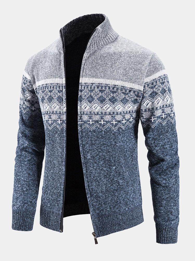 Eldridge | Stylish Geometric Zip-Up Sweater for Comfort