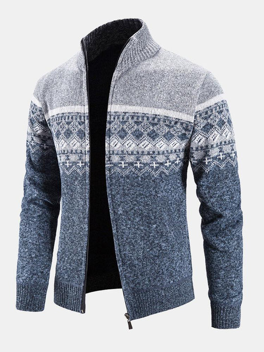 Eldridge | Stylish Geometric Zip-Up Sweater for Comfort