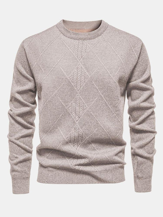Lester | Stylish Geometric Rhombus Pattern Knit Sweater