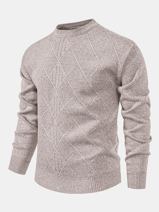 Lester | Stylish Geometric Rhombus Pattern Knit Sweater