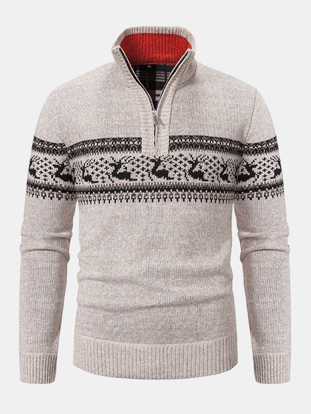 Garry | Stilvoller Elchdruck Viertel-Reißverschluss Pullover für Komfort und Vielseitigkeit