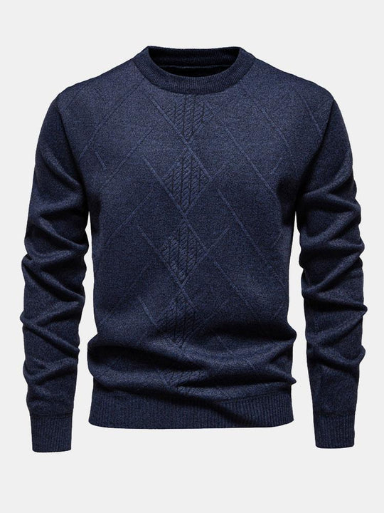 Lester | Stylish Geometric Rhombus Pattern Knit Sweater