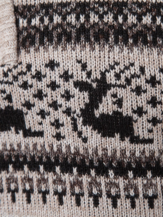 Garry | Stilvoller Elchdruck Viertel-Reißverschluss Pullover für Komfort und Vielseitigkeit