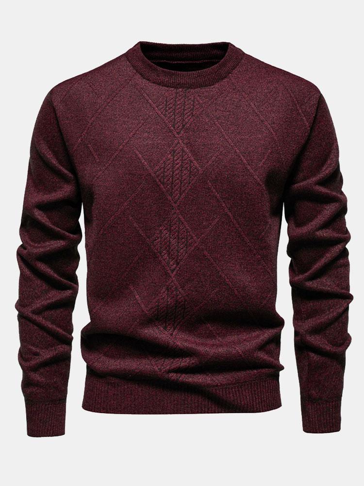 Lester | Stylish Geometric Rhombus Pattern Knit Sweater