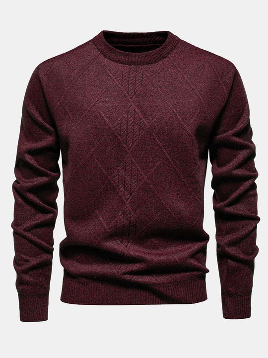 Lester | Stylish Geometric Rhombus Pattern Knit Sweater
