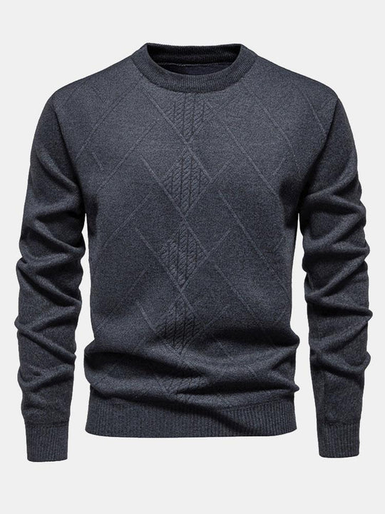 Lester | Stylish Geometric Rhombus Pattern Knit Sweater