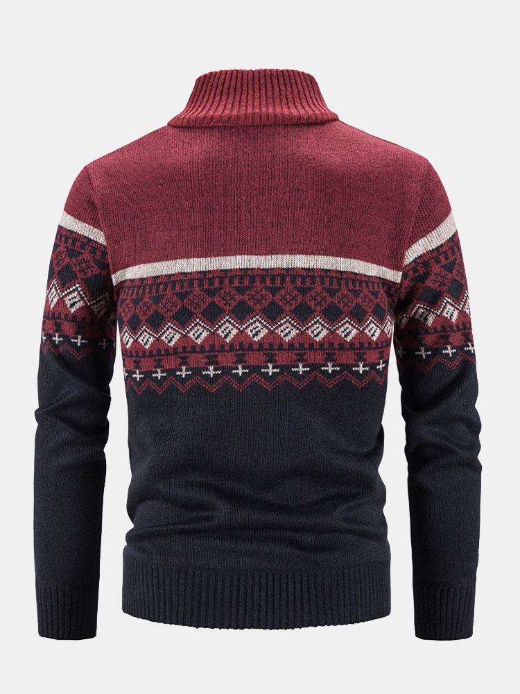 Eldridge | Stylish Geometric Zip-Up Sweater for Comfort