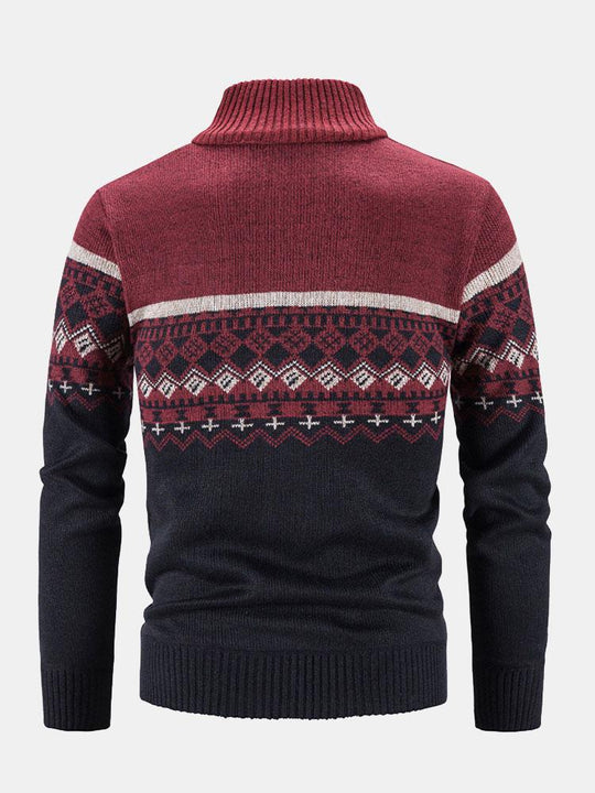 Eldridge | Stylish Geometric Zip-Up Sweater for Comfort
