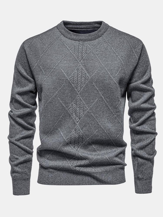 Lester | Stylish Geometric Rhombus Pattern Knit Sweater