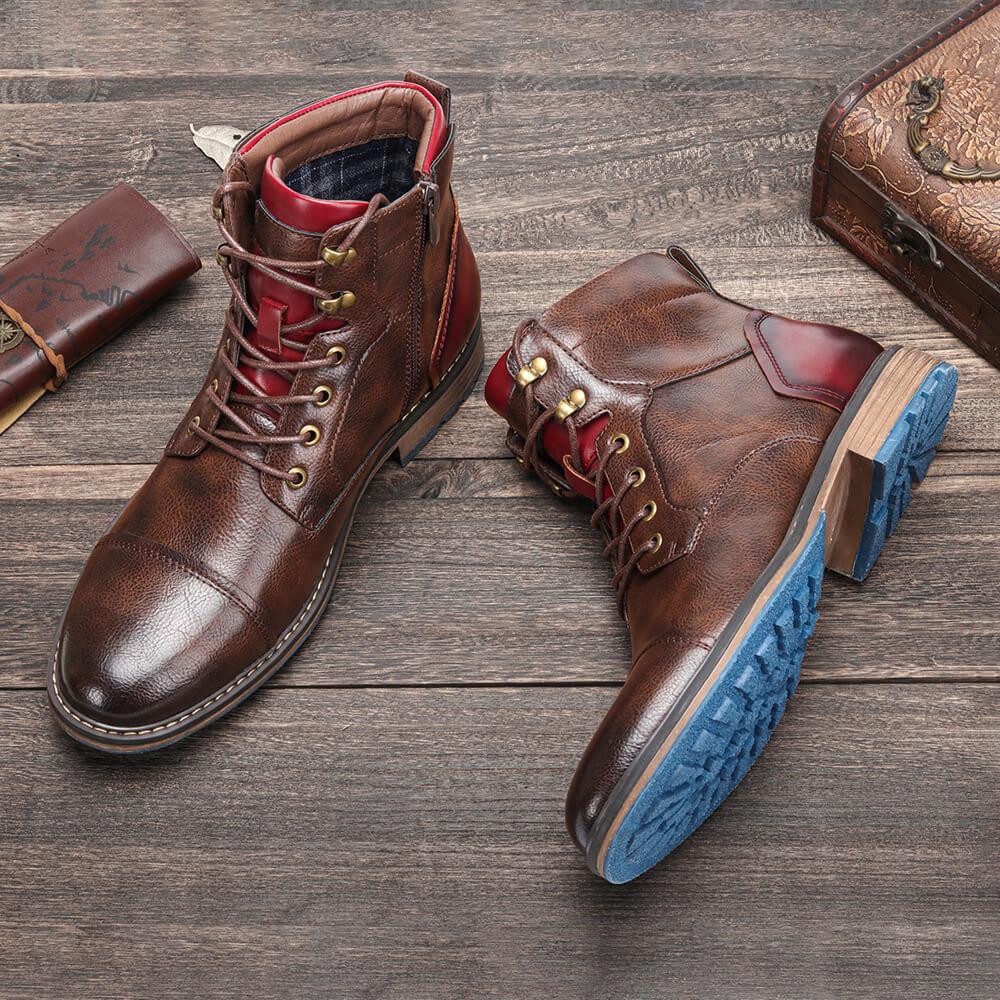 Aaron | Luxurious Leather Oxford Boots for Ultimate Comfort