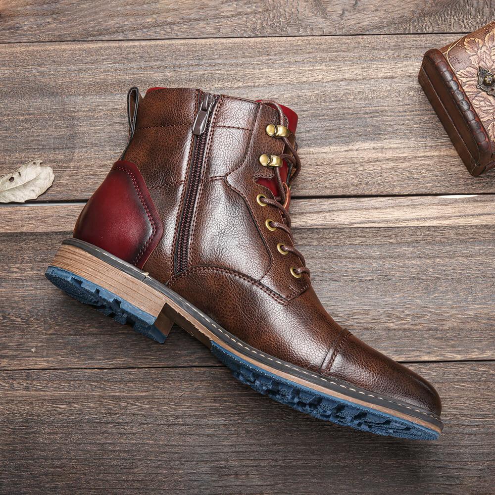 Aaron | Luxurious Leather Oxford Boots for Ultimate Comfort